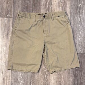 Hurley Tan Flat Front Shorts Relaxed Fit